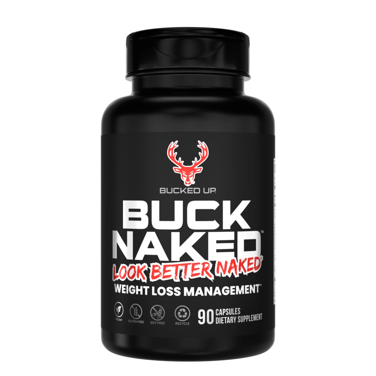 Bucked Naked Fat Burner — Boldly Free American weight loss supplement bottle front label