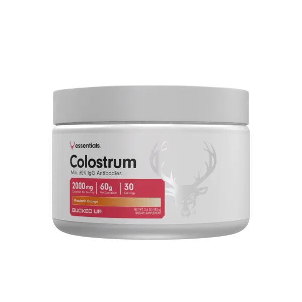 Bucked Up RAW Colostrum Mandarin Orange — Boldly Free American gut health supplement tub