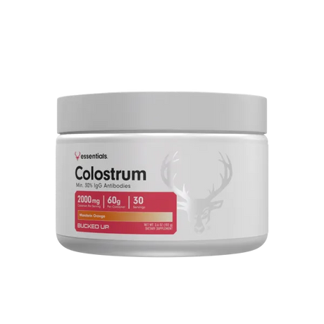 Bucked Up RAW Colostrum Mandarin Orange — Boldly Free American gut health supplement tub