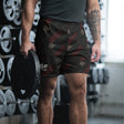 Boldly Free American Patriot Recon Performance Shorts — front view tactical print