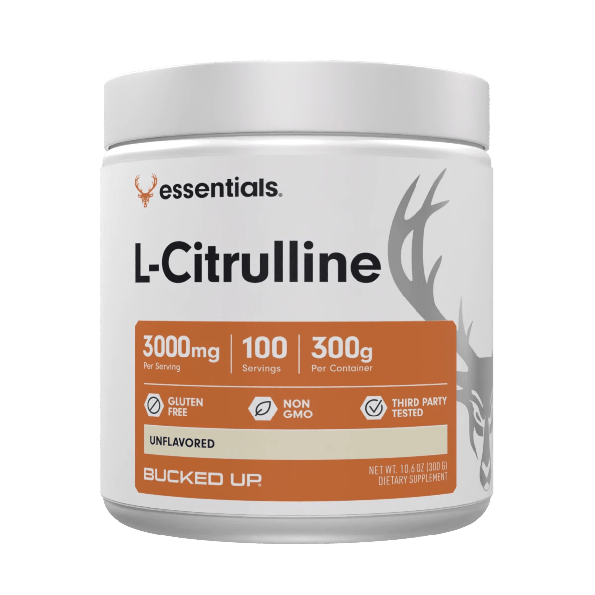 Bucked Up RAW Citrulline — Boldly Free American pump supplement tub front label
