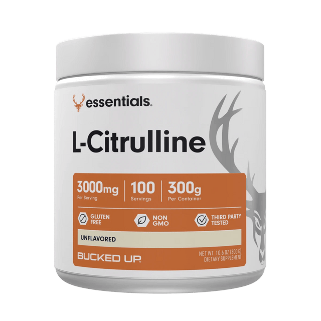 Bucked Up RAW Citrulline — Boldly Free American pump supplement tub front label