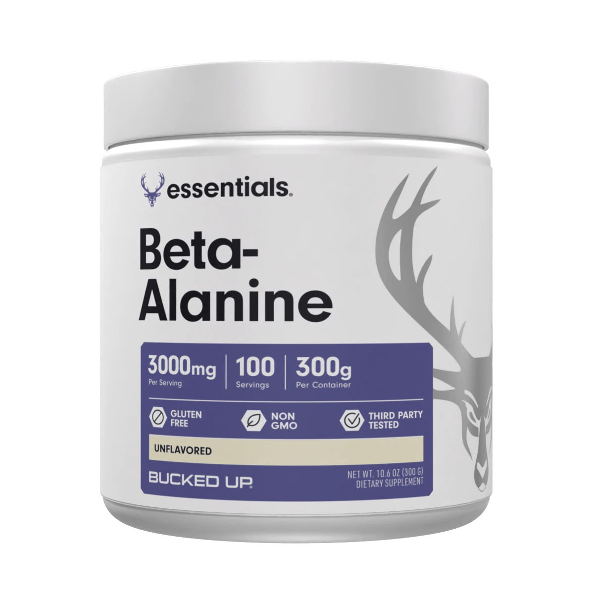 Bucked Up RAW Beta-Alanine — Boldly Free American unflavored endurance supplement tub