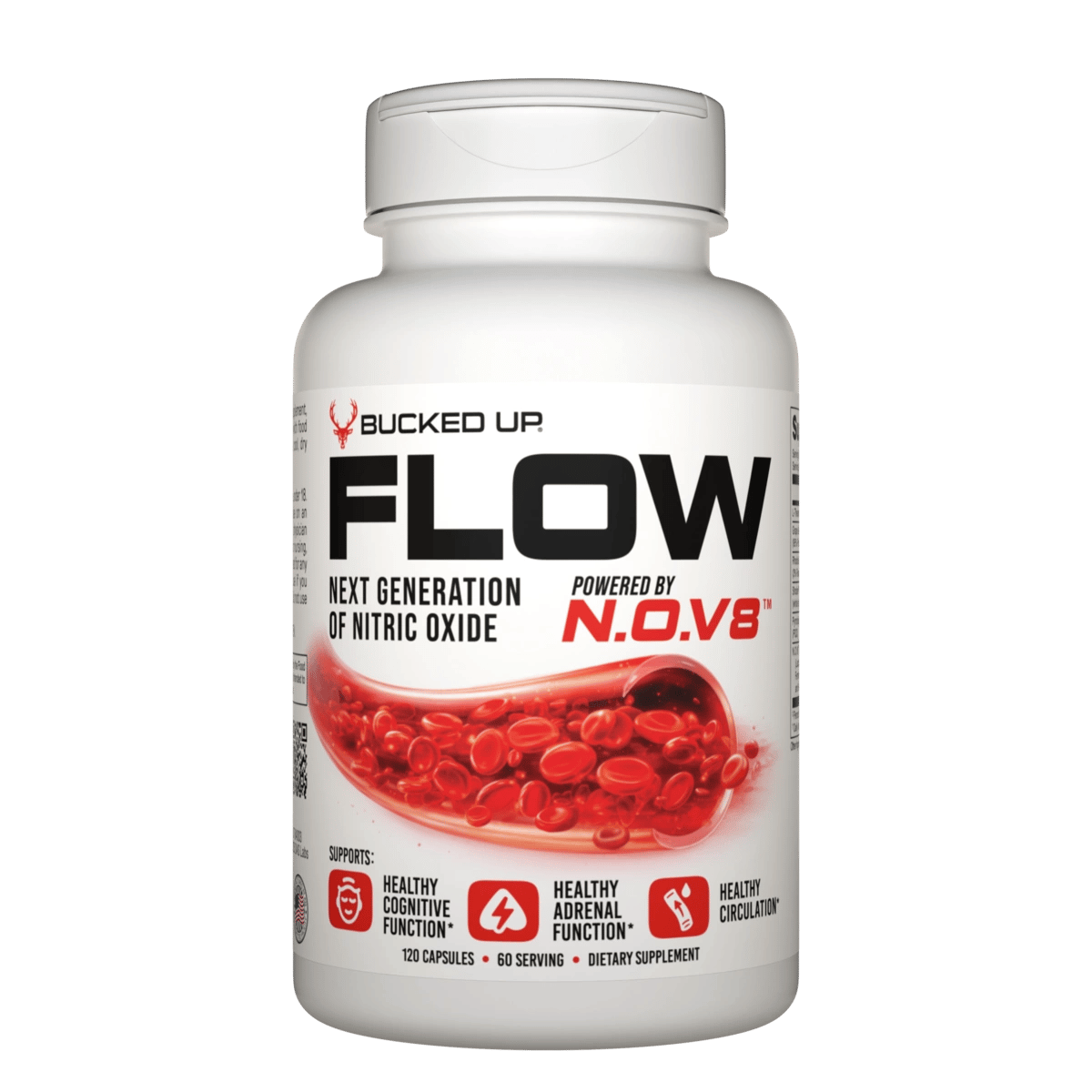 Bucked Up FLOW — Boldly Free American nootropic focus supplement bottle