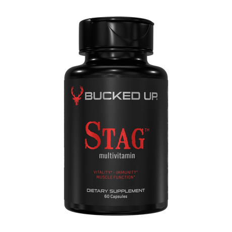 Bucked Up Stag Full Spectrum Multivitamin — Boldly Free American men's multivitamin bottle