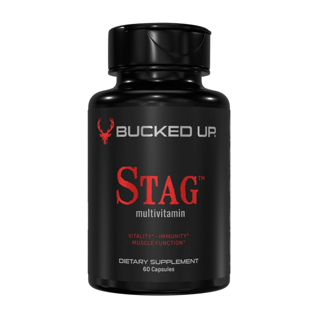 Bucked Up Stag Full Spectrum Multivitamin — Boldly Free American men's multivitamin bottle