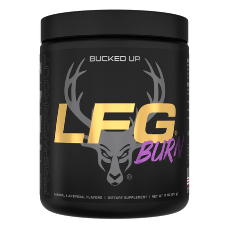 Bucked Up LFG Burn Razzle Dazzle — Boldly Free American fat burner tub front label