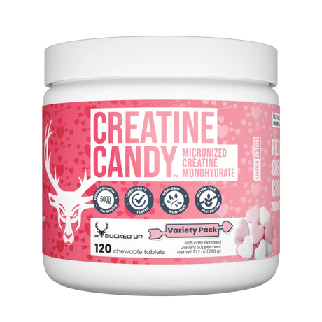 Bucked Up RAW Creatine Candy — Boldly Free American creatine candy bag front label