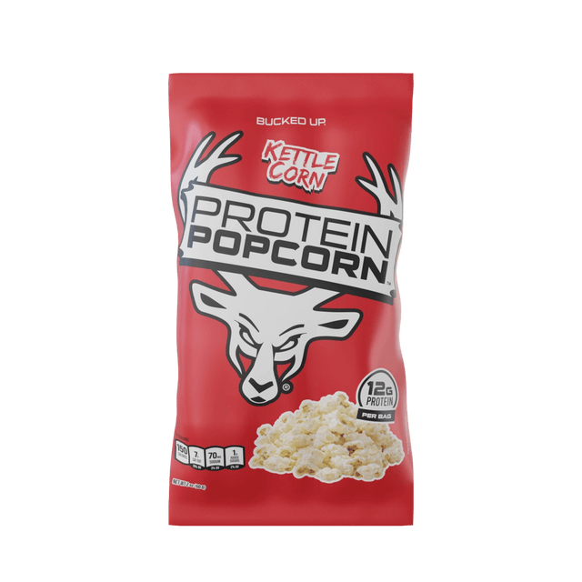 Bucked Up Protein Popcorn Kettle Corn — Boldly Free American high-protein snack bag