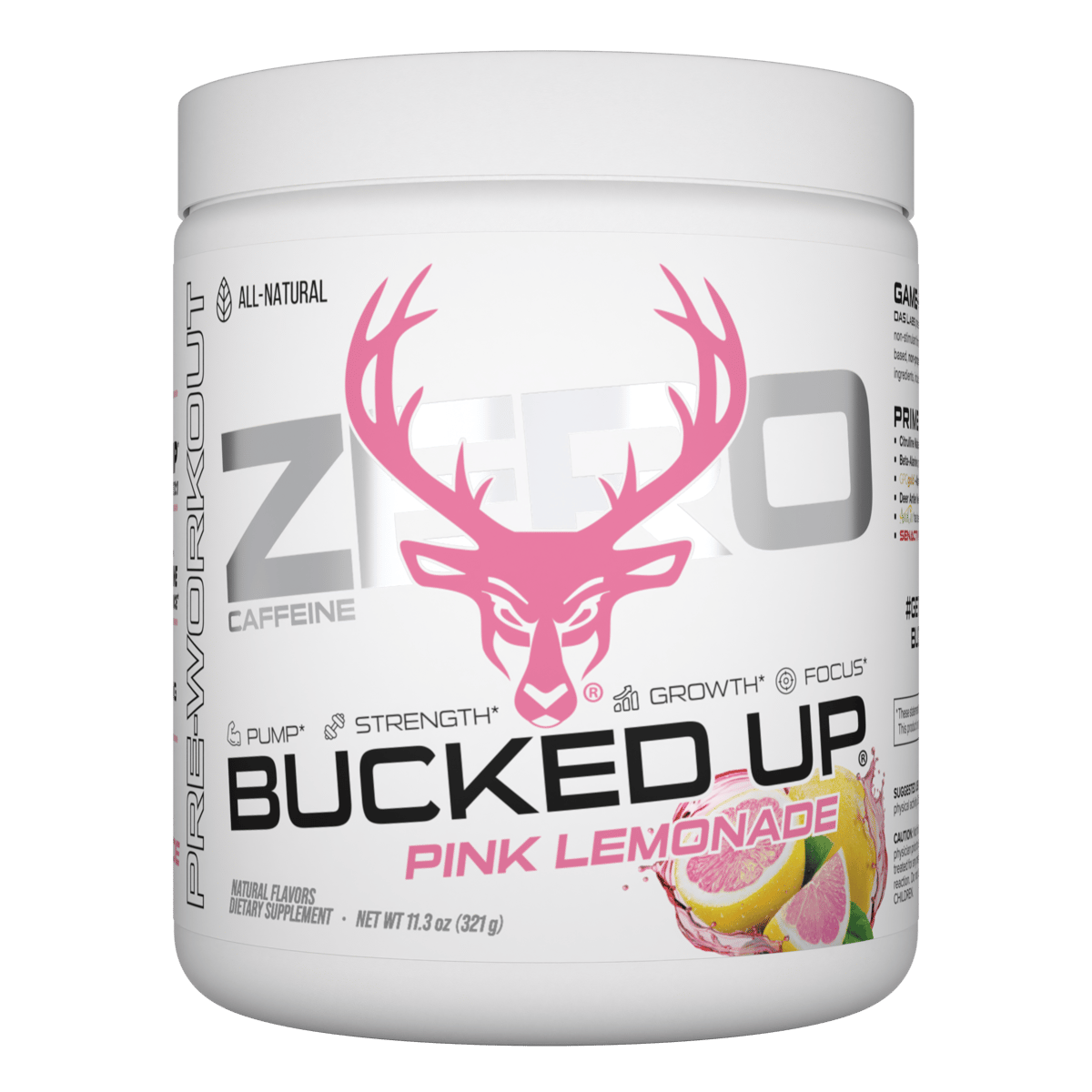 Bucked Up Stim Free Pre-Workout Pink Lemonade — Boldly Free American caffeine-free pre-workout tub