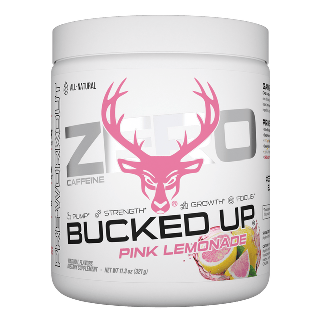 Bucked Up Stim Free Pre-Workout Pink Lemonade — Boldly Free American caffeine-free pre-workout tub
